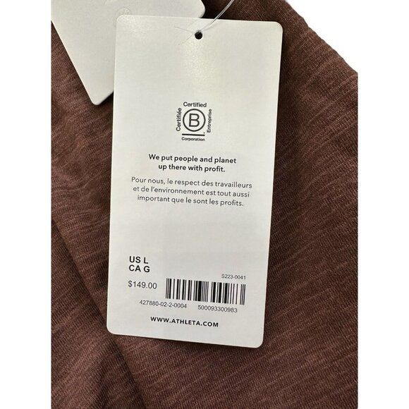 NWT Athleta 1/4 Zip Pullover Brown Large Zipped Pocket Stretch Comfort Active - Picture 5 of 11